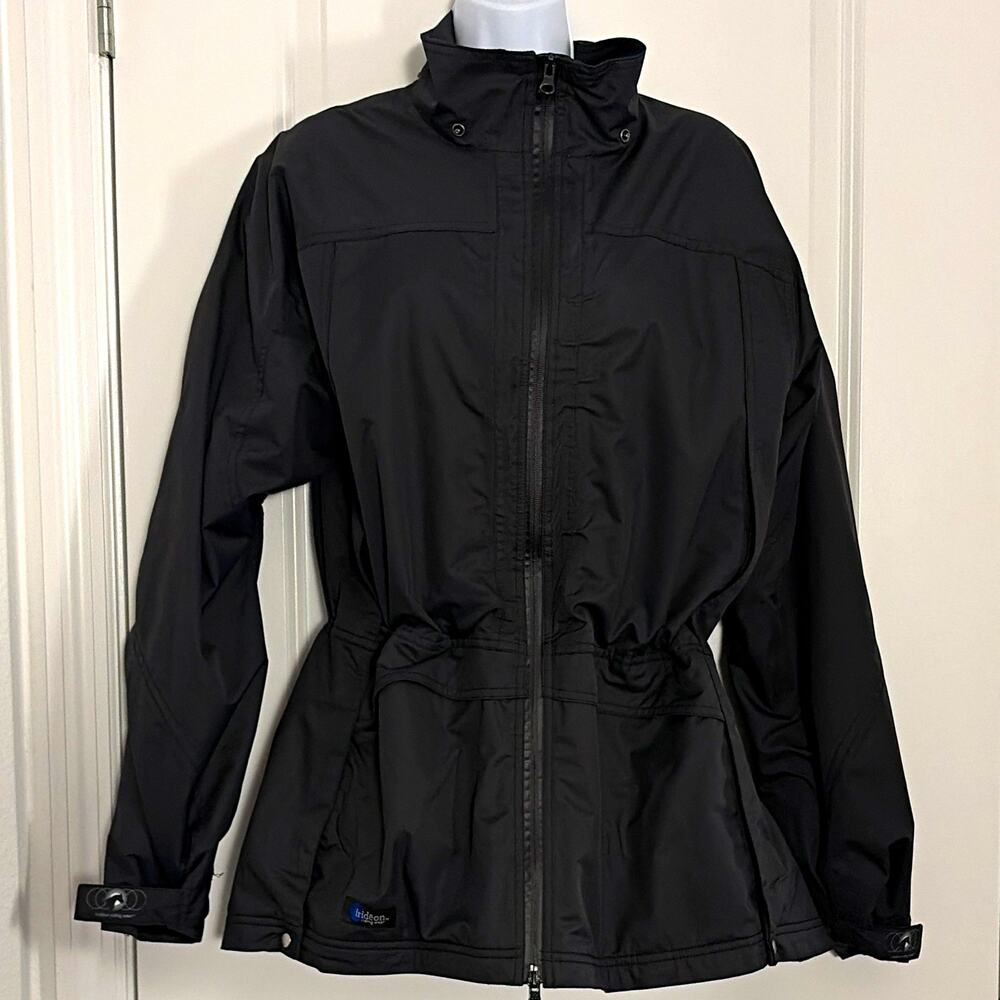 Irideon Riding Women's Black Zip Fleece Lined Jacket Pockets L missing hood